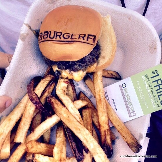 Burgerfi cheeseburger slider and fries. Yum!