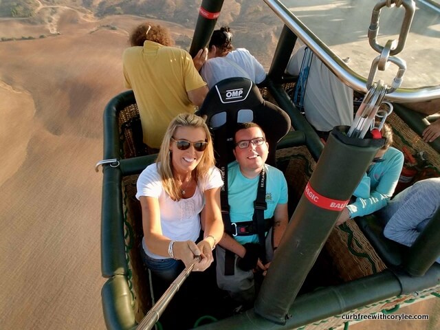 Hot air ballooning over Israel with my mom.