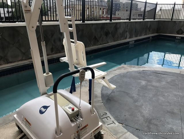 There's also a pool lift for wheelchair users