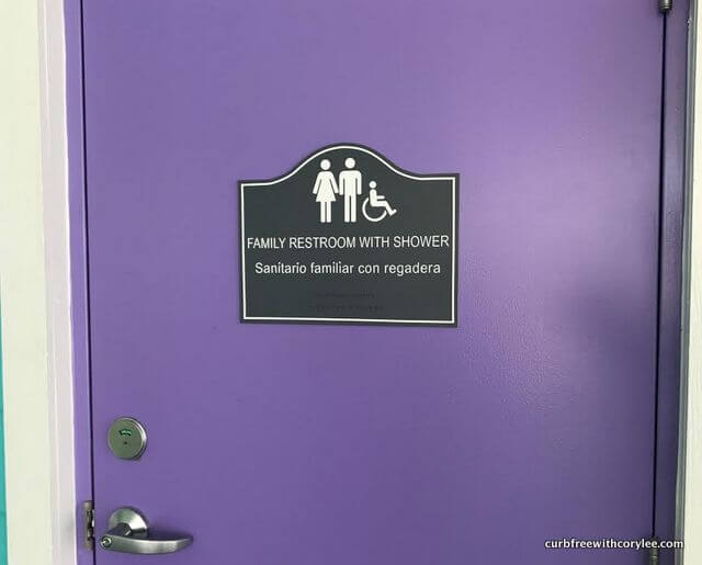 There are plenty of large accessible family restrooms throughout the park.