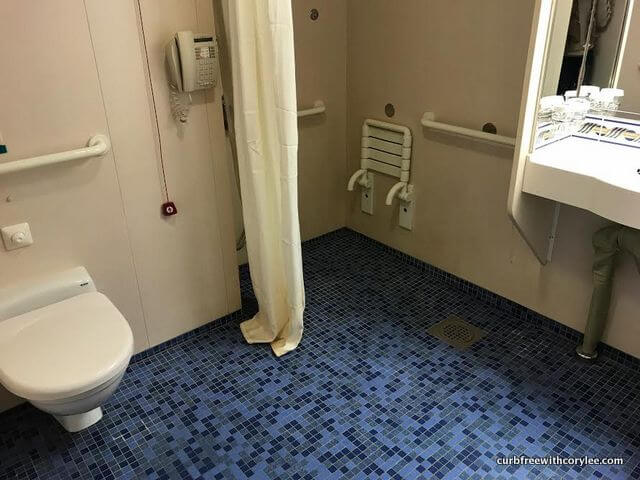 Accessible bathroom on Royal Caribbean's Serenade of the Seas, wheelchair accessible royal caribbean cruises