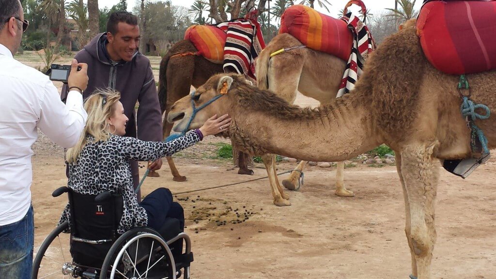 With a camel in Morocco