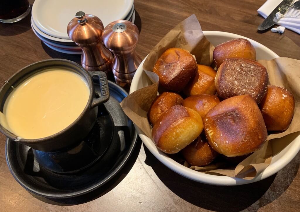 Culinary Dropout's pretzels and provolone fondue