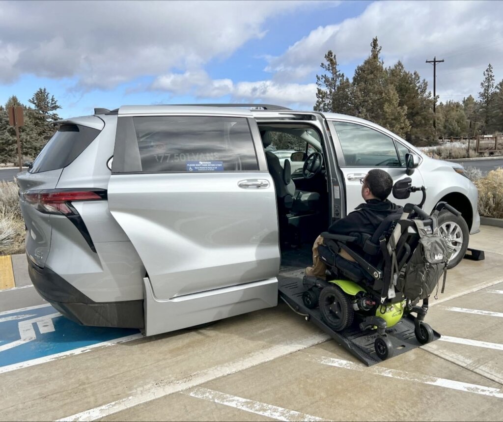 handicap van rental with the ramp deployed  