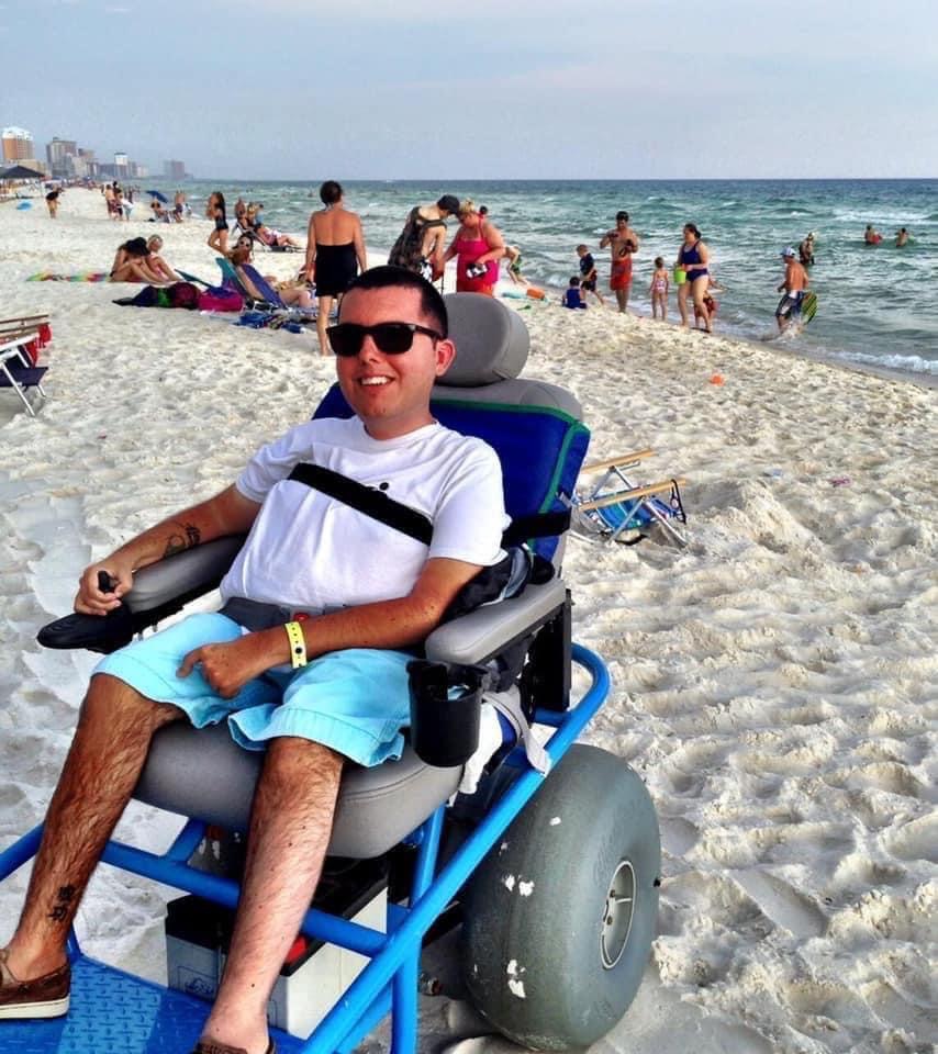 Motorized beach wheelchair